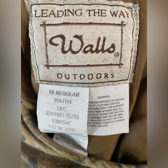 Vintage Leading The Way Youth 16 Reg Camo Hunting Outdoors Insulated Overalls - Picture 3 of 4